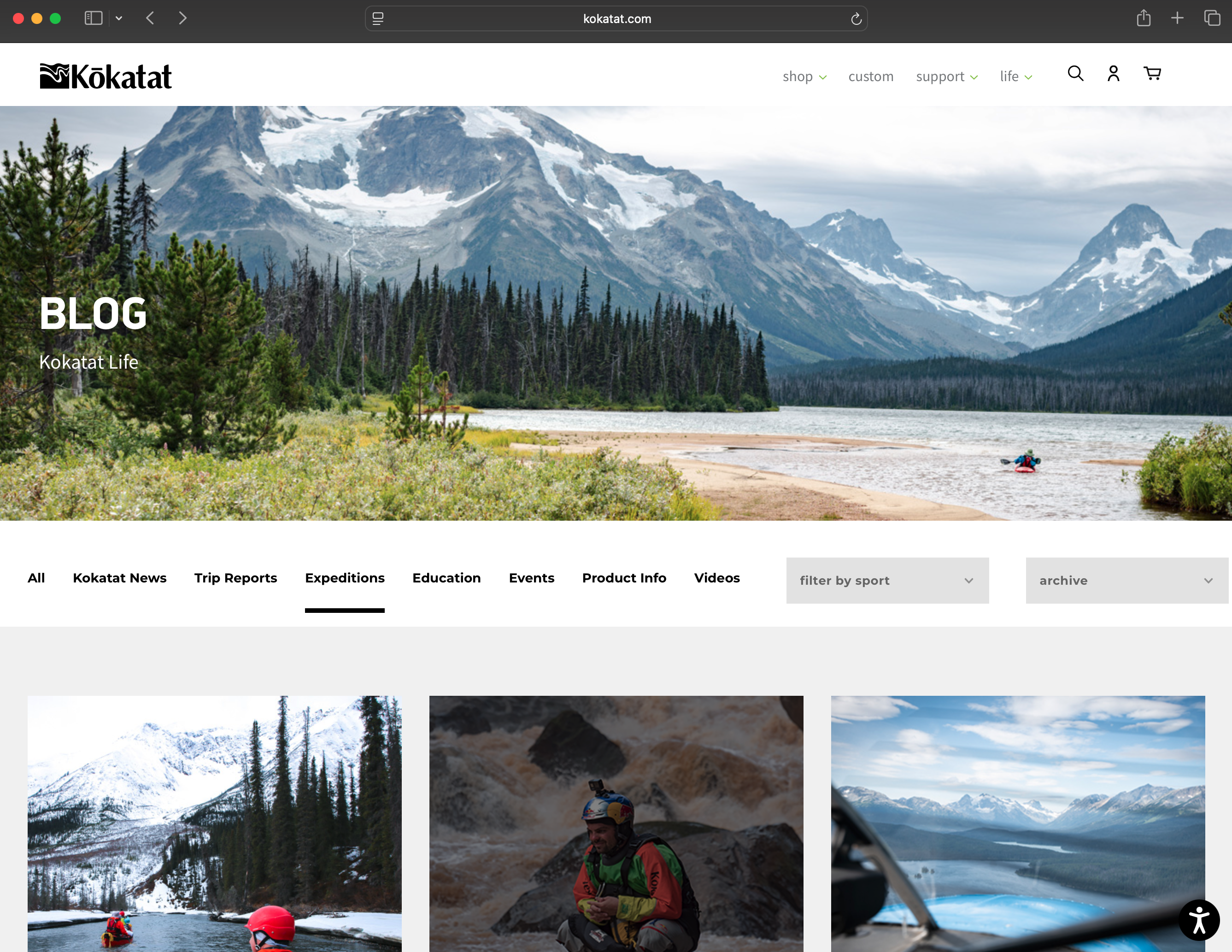 Kokatat.com — Desktop screenshot